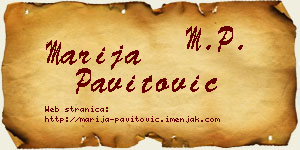 Marija Pavitović vizit kartica